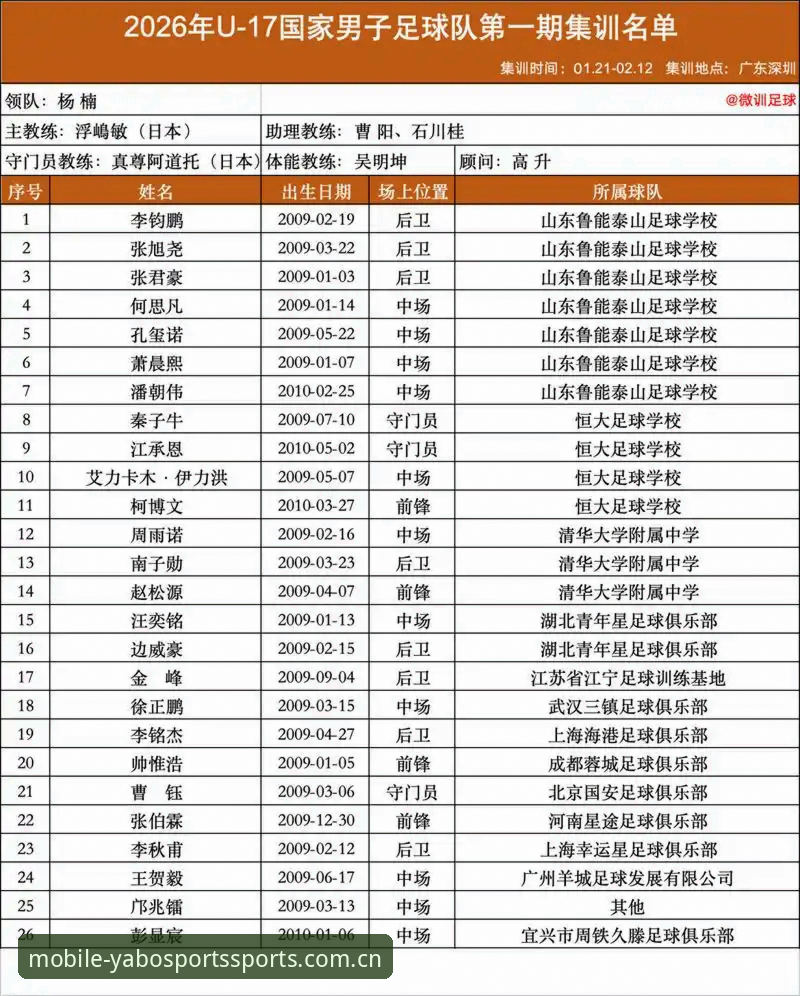 揭秘U17世界杯抽签结果：中国足球青训的机遇与挑战